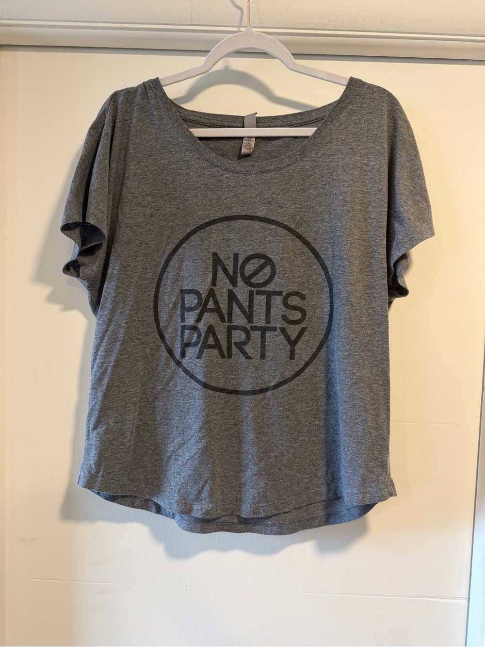 Next Level Apparel Gray "No Pants Party" Short Sleeve Tee